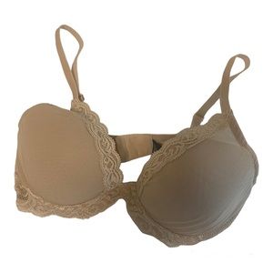 Natori Bra Womens Size 36C beige Lace Padded Underwire